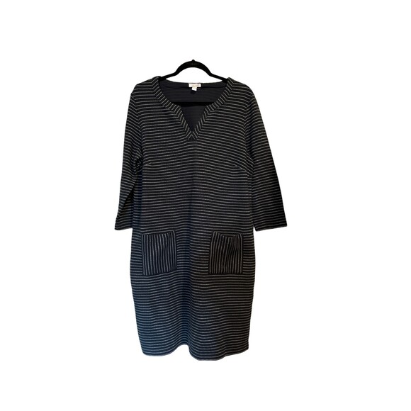 J Jill Navy & White Striped Dress. Size L - Picture 4 of 4